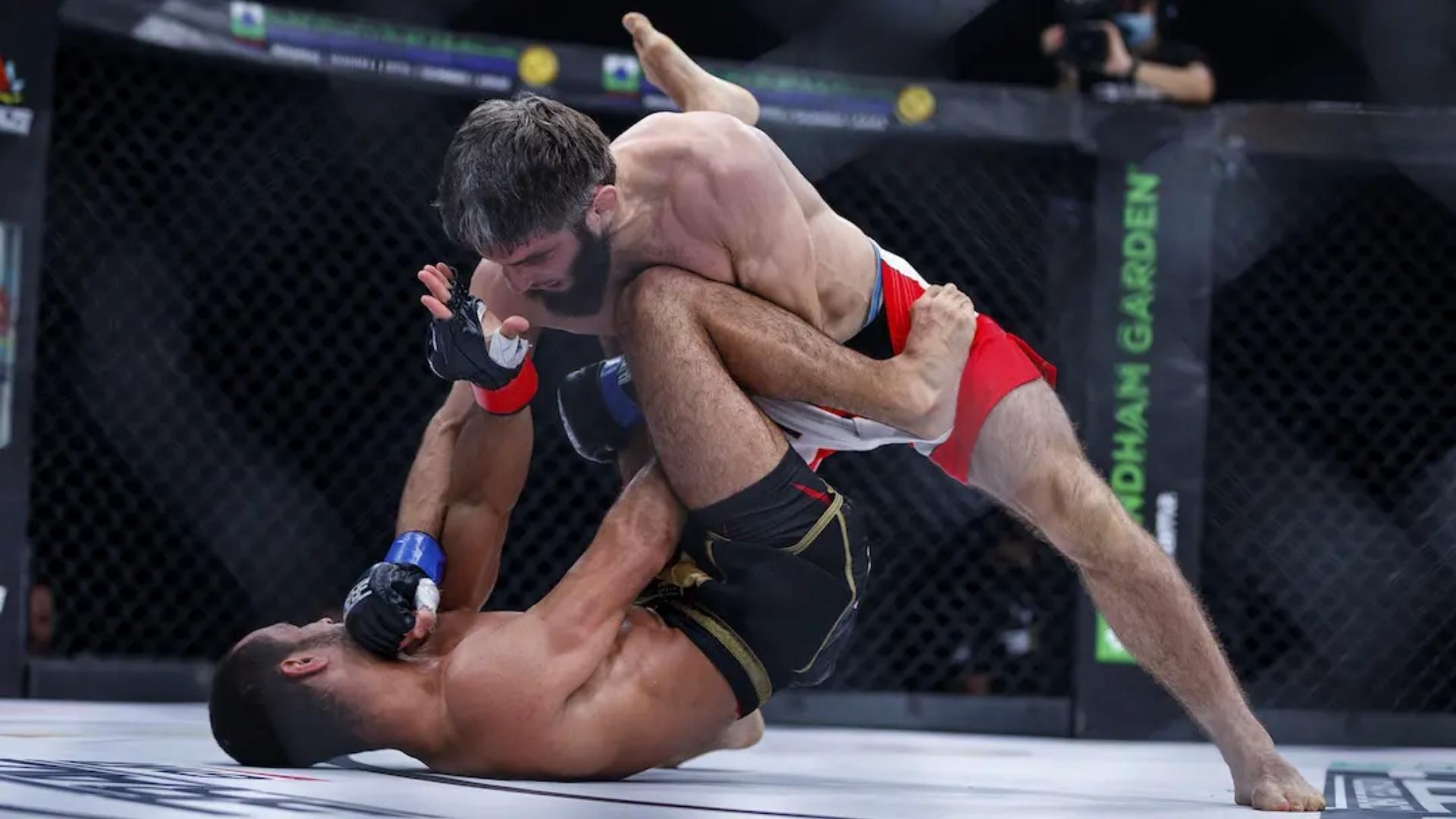 MMA fighters in action